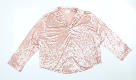 ORIGINALS Womens Pink Solid Polyester  Nightshirt Size 16
