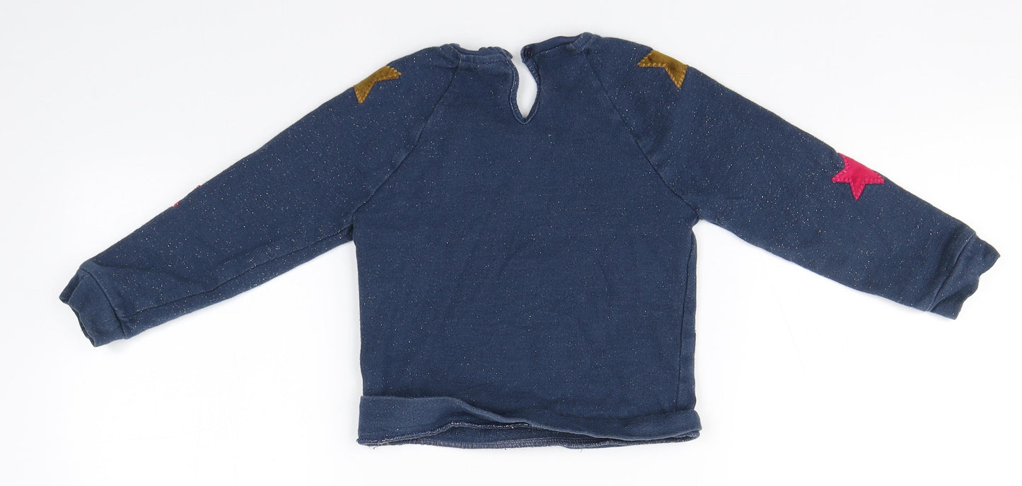 TU Boys Blue Round Neck  Cotton Pullover Jumper Size 2-3 Years