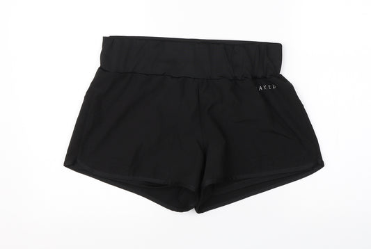 Maxed Womens Black  Polyester Hot Pants Shorts Size M  Regular