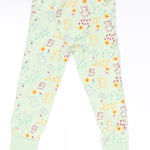 NEXT Girls Green Animal Print Cotton  Pyjama Pants Size 3-4 Years   - Peppa Pig