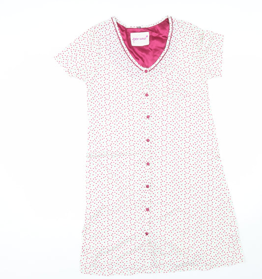 Per Una Womens White Polka Dot Cotton Top Dress Size 10