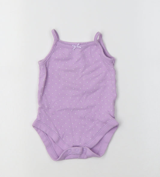 George Baby Purple Polka Dot Cotton Romper One-Piece Size 12-18 Months