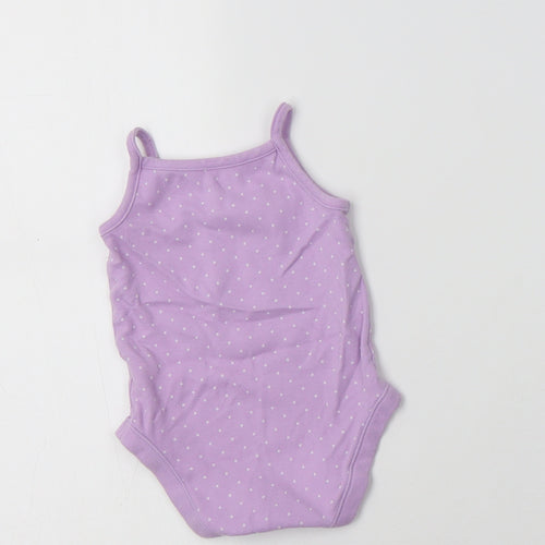 George Baby Purple Polka Dot Cotton Romper One-Piece Size 12-18 Months