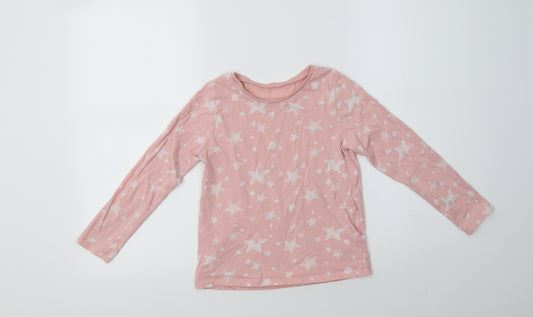 George Girls Pink Geometric Cotton Top Pyjama Top Size 7-8 Years   - Star Print