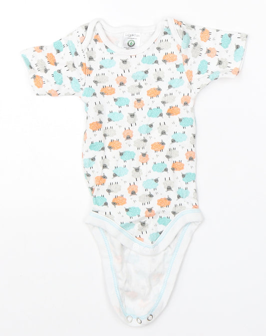 Lily & Dan Baby White  Cotton Babygrow One-Piece Size 3-6 Months