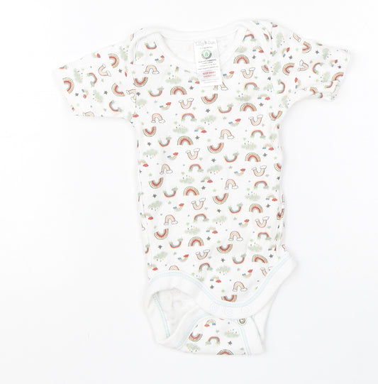 Lily & Dan Baby White  Cotton Babygrow One-Piece Size 0-3 Months