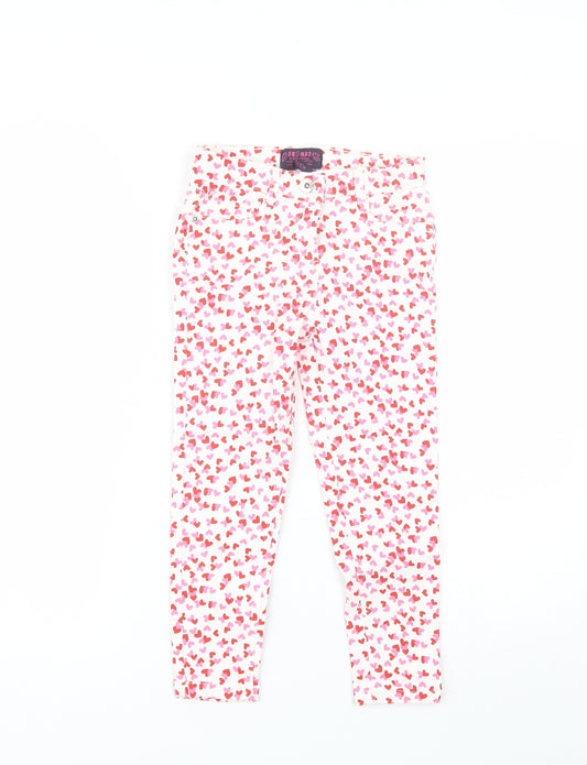Frendz Girls Pink  Cotton Skinny Jeans Size 5-6 Years  Regular