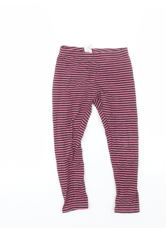 NEXT Girls Pink Striped Cotton Jogger Trousers Size 7 Years  Regular