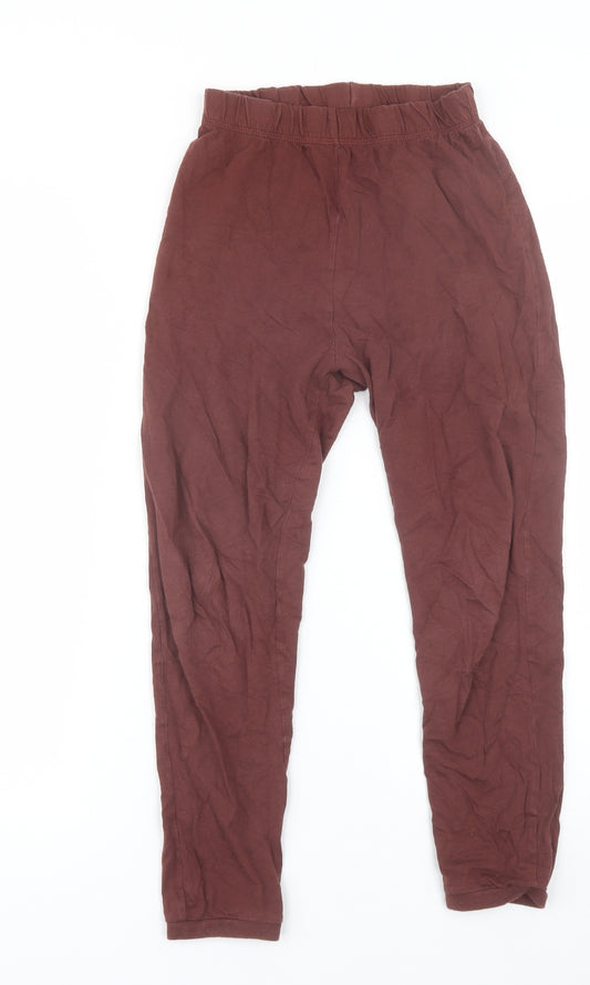 George Boys Brown Solid Cotton  Pyjama Pants Size 9-10 Years