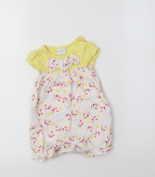 MiniClub Baby White Floral Cotton Romper One-Piece Size 3-6 Months