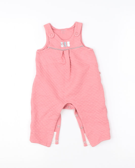 Obaibi Girls Pink  Cotton Babygrow One-Piece Size 3-6 Months