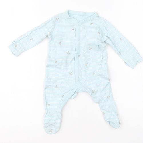 Mothercare Boys Blue  Cotton Babygrow One-Piece Size Newborn