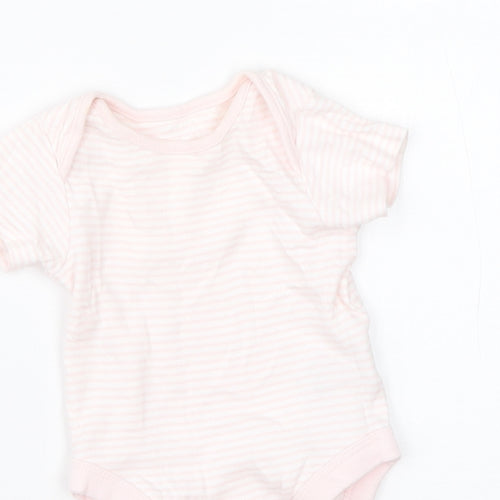 Mothercare Girls Pink Striped Cotton Babygrow One-Piece Size 0-3 Months