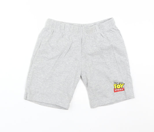 TOY STORY Boys Grey Solid Cotton  Sleep Shorts Size 6-7 Years   - TOY STORY