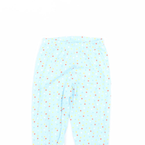 easter Girls Blue Polka Dot Cotton Sweatpants Trousers Size 3-4 Years  Regular