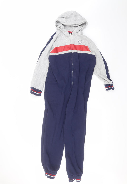 Preworn Boys Blue Solid Polyester  One Piece Size 10 Years