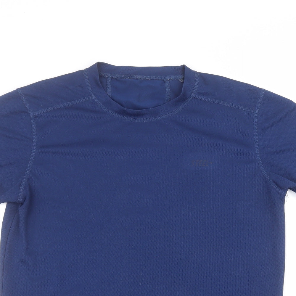 Steel & Jelly Mens Blue  Polyester  T-Shirt Size M Round Neck