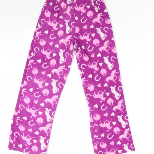Sleep  Boutique Girls Purple Animal Print Polyester  Pyjama Pants Size 7-8 Years   - Horses