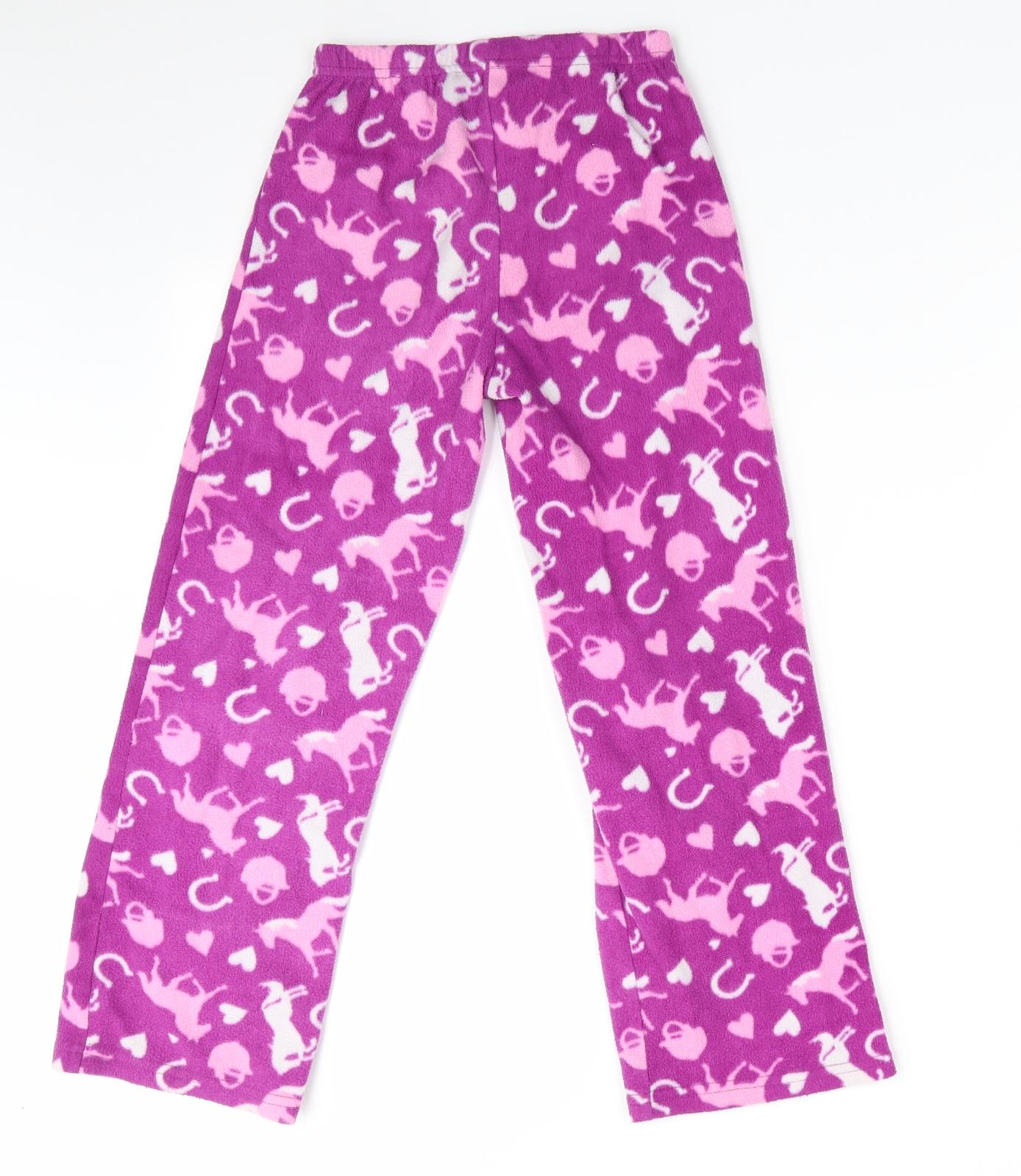 Sleep  Boutique Girls Purple Animal Print Polyester  Pyjama Pants Size 7-8 Years   - Horses