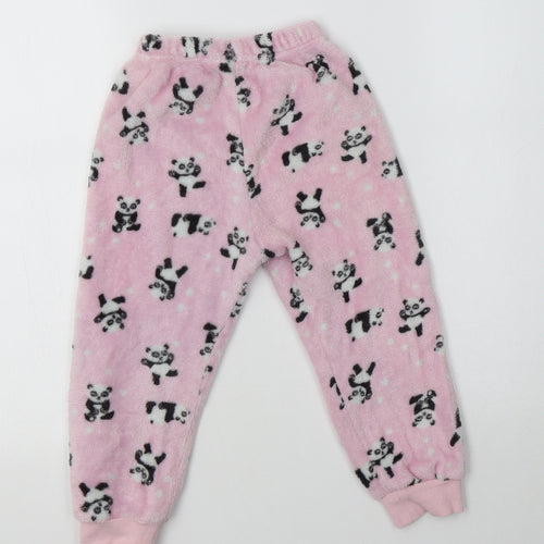 Matalan Girls Pink Geometric Polyester  Pyjama Pants Size 3-4 Years   - Panda Print