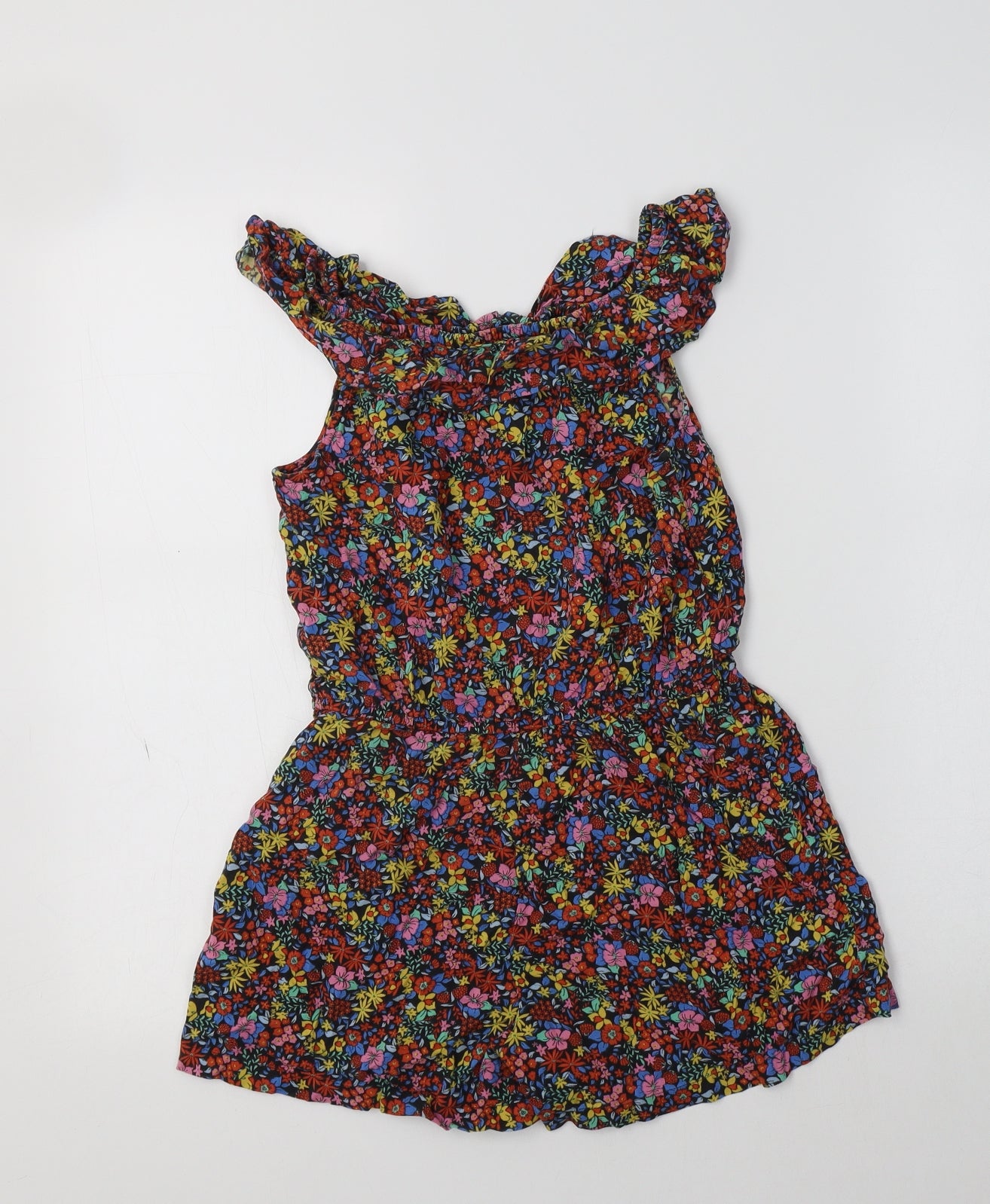 NEXT Girls Multicoloured Floral Viscose Playsuit One-Piece Size 10 Years
