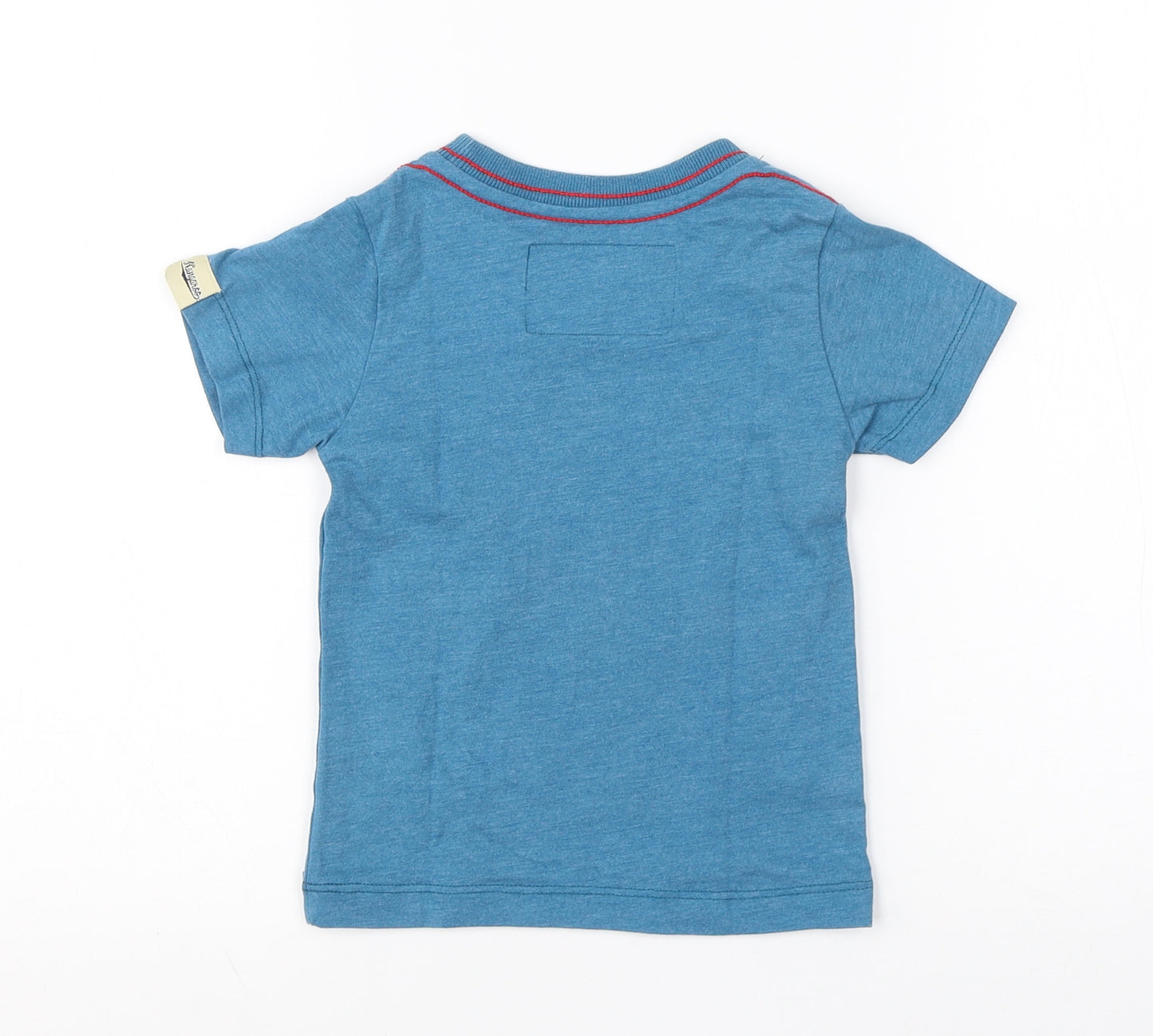 Kangaroo Boys Blue  Cotton Basic T-Shirt Size S Round Neck