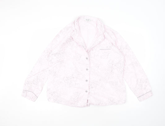 Primark Womens Pink Floral Cotton Top Pyjama Top Size L