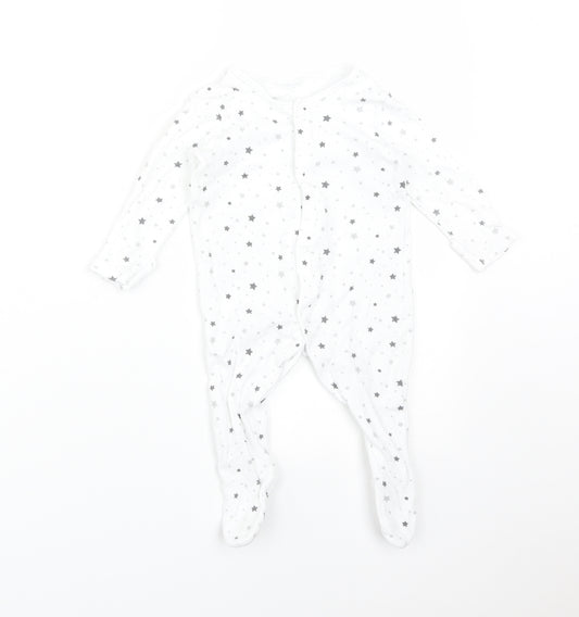 George Baby White  Cotton Babygrow One-Piece Size 3-6 Months   - STARS