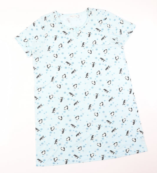 BONMARCHE Womens Blue Animal Print Polyester  Dress Size 14   - PENGUIN SNOWFLAKES