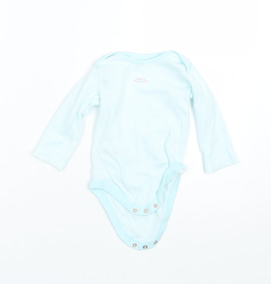 TU Baby Blue Striped Cotton Romper One-Piece Size 6-9 Months