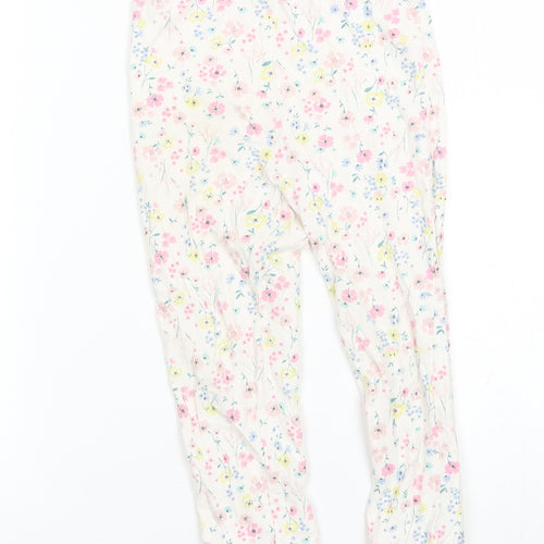 Matalan Girls White Floral Cotton  Pyjama Pants Size 4-5 Years