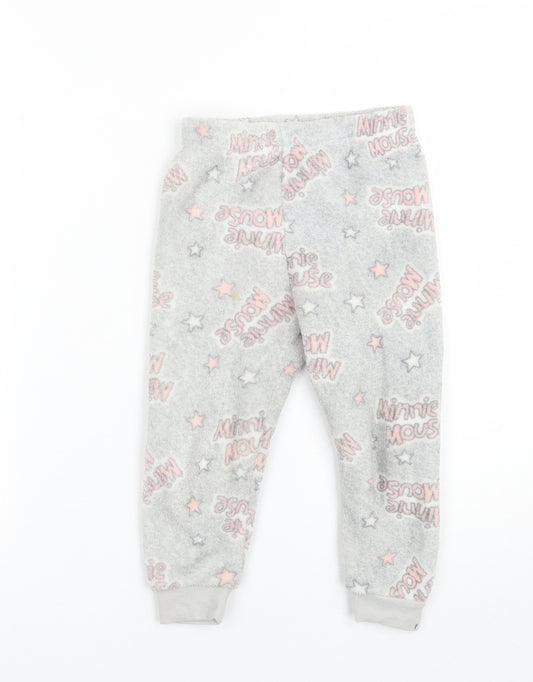 Primark Girls Grey  Polyester  Pyjama Pants Size 2-3 Years   - Minnie mouse