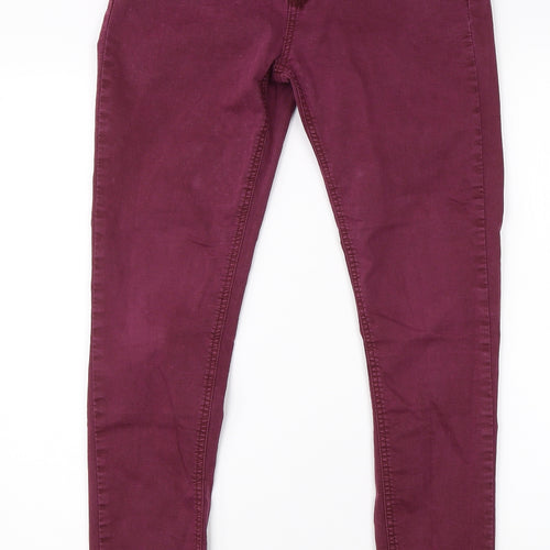 One Love Womens Purple  Cotton Skinny Jeans Size L L28 in Regular