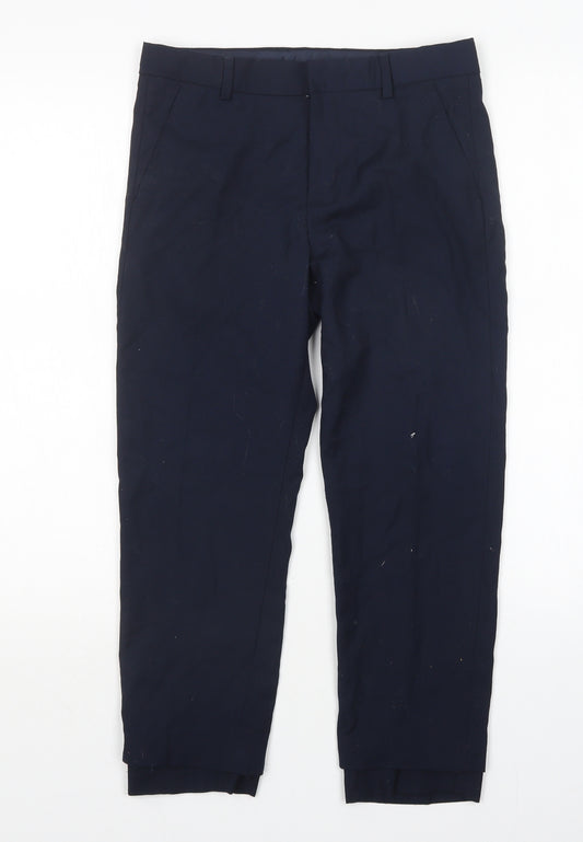 H&M Boys Blue  Cotton Dress Pants Trousers Size 12 Years  Regular