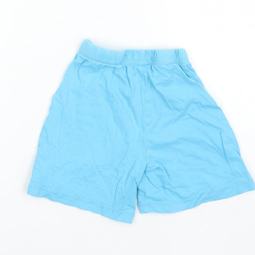 George Boys Blue Solid Cotton  Sleep Shorts Size 5-6 Years