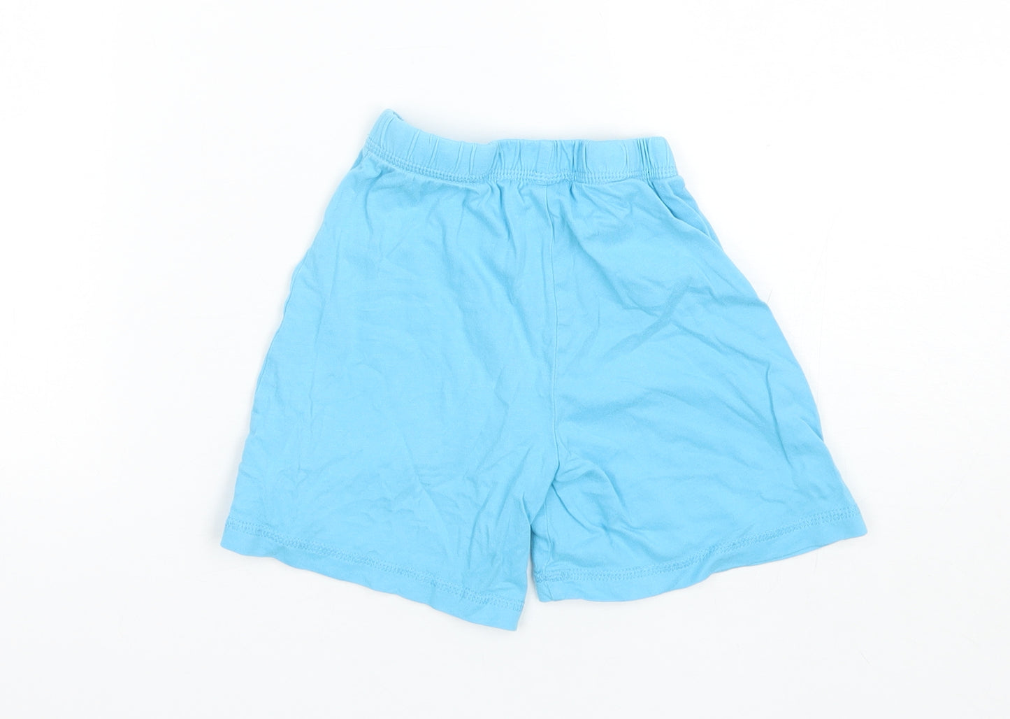 George Boys Blue Solid Cotton  Sleep Shorts Size 5-6 Years