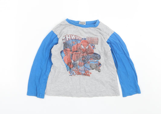 Preworn Boys Blue  Cotton  Pyjama Top Size 5-6 Years   - Spiderman