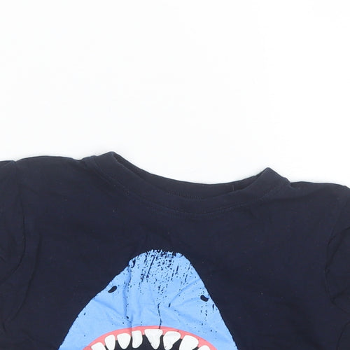Preworn Boys Blue  Cotton  Pyjama Top Size 5-6 Years   - Shark