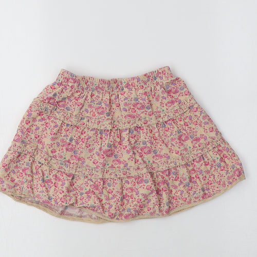 MINIMODE Girls Ivory Floral Cotton Flare Skirt Size 2-3 Years  Regular