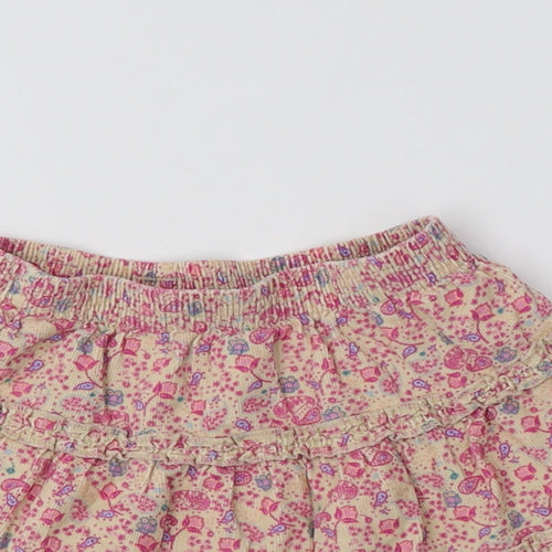 MINIMODE Girls Ivory Floral Cotton Flare Skirt Size 2-3 Years  Regular