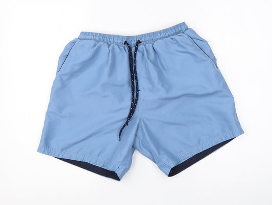 Preworn Mens Blue  Polyester Athletic Shorts Size M  Regular  - swim beach