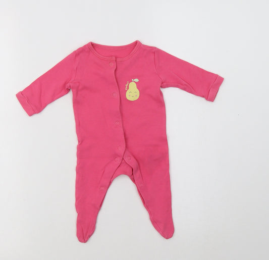 Pep & Co Baby Pink  Cotton Babygrow One-Piece Size 0-3 Months