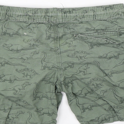 Primark Boys Green  Cotton Cargo Shorts Size 4-5 Years  Regular  - dinosaurs