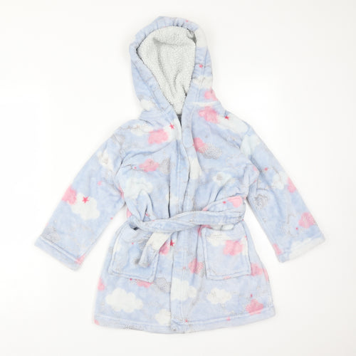 Nutmeg Girls Multicoloured Solid Polyester  Robe Size 4-5 Years   - CLOUDS