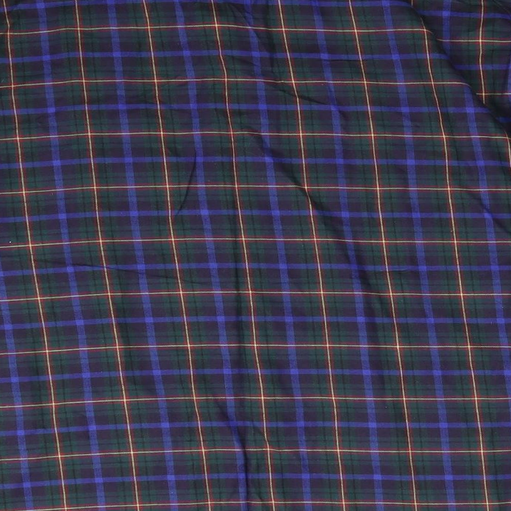 Marks and Spencer Womens Green Check Cotton  Pyjama Top Size 12   - Green Blue Red Yellow