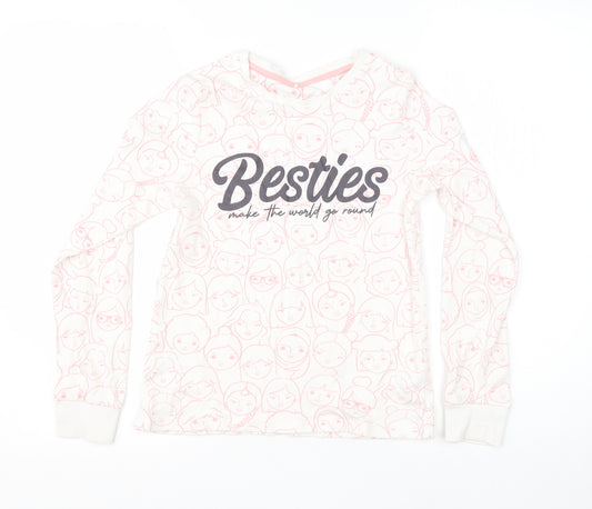 George Girls Pink  Cotton  Pyjama Top Size 12-13 Years