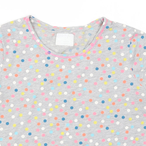 Time to Dream Womens Grey Polka Dot Cotton  Pyjama Top Size M