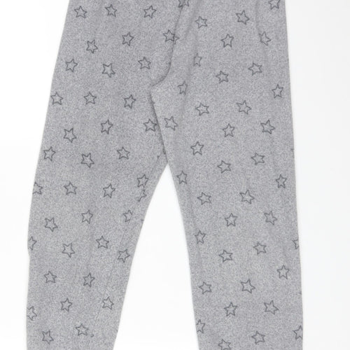 Primark Girls Grey Solid Polyester  Pyjama Pants Size 11-12 Years   - STARS