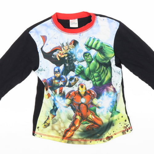 Marvel Boys Black Solid Cotton  Pyjama Top Size 9-10 Years   - Avengers