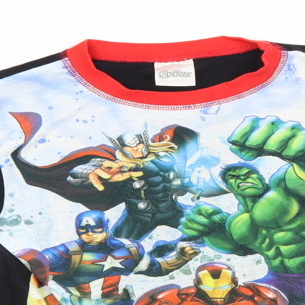 Marvel Boys Black Solid Cotton  Pyjama Top Size 9-10 Years   - Avengers